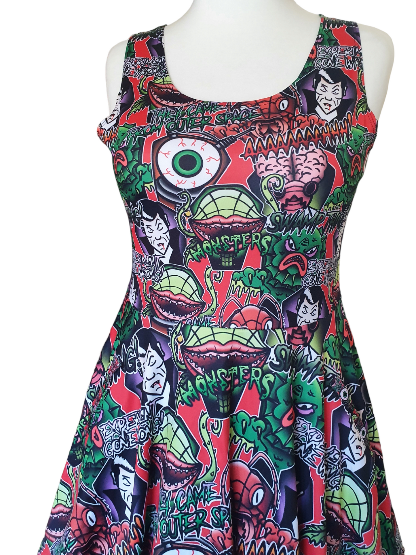 Horror film monsters skater dress
