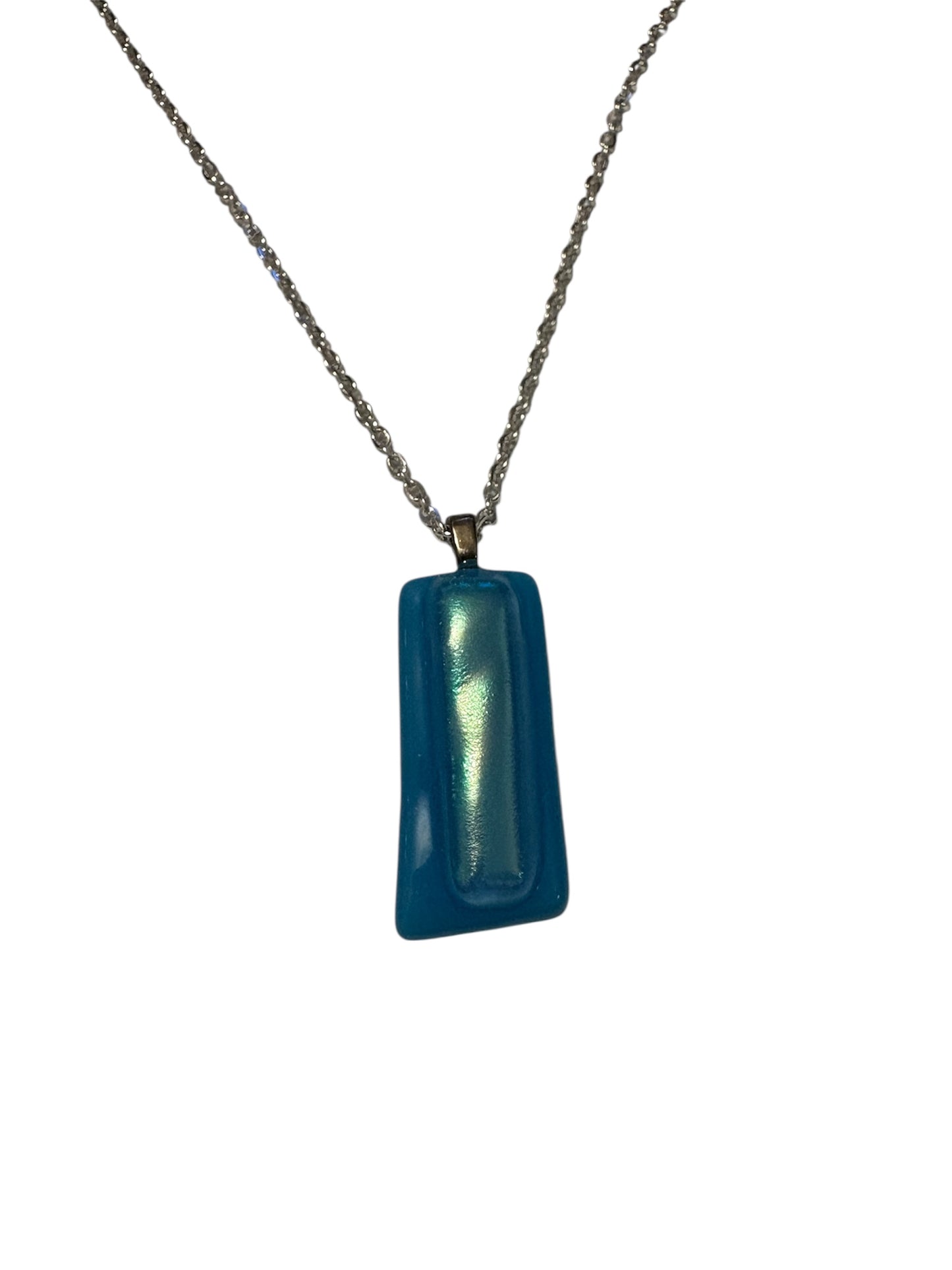 Baby blue glass necklace