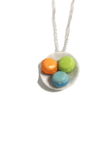 Macaroons on a plate necklace