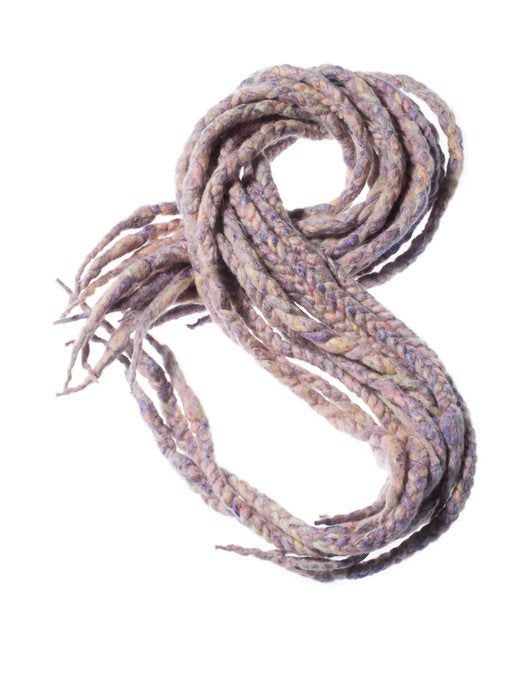 Wool dreadlocks blonde and rainbow pastel blended wrapped custom wool dreads- Double Ended Roving art hair extensions Kit