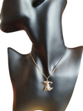 Fine sterling silver hand cast cute dragon necklace
