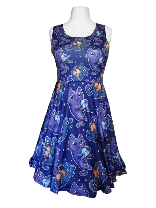 Space cat skater dress