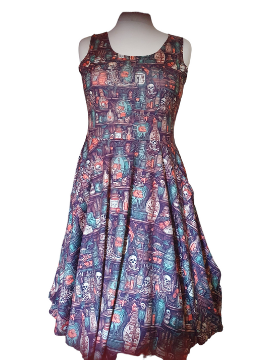 Bottles and potions skater dress