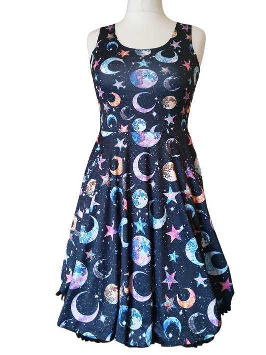 Moon and stars skater dress
