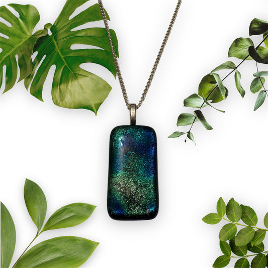 Multi coloured rainbow glass necklace