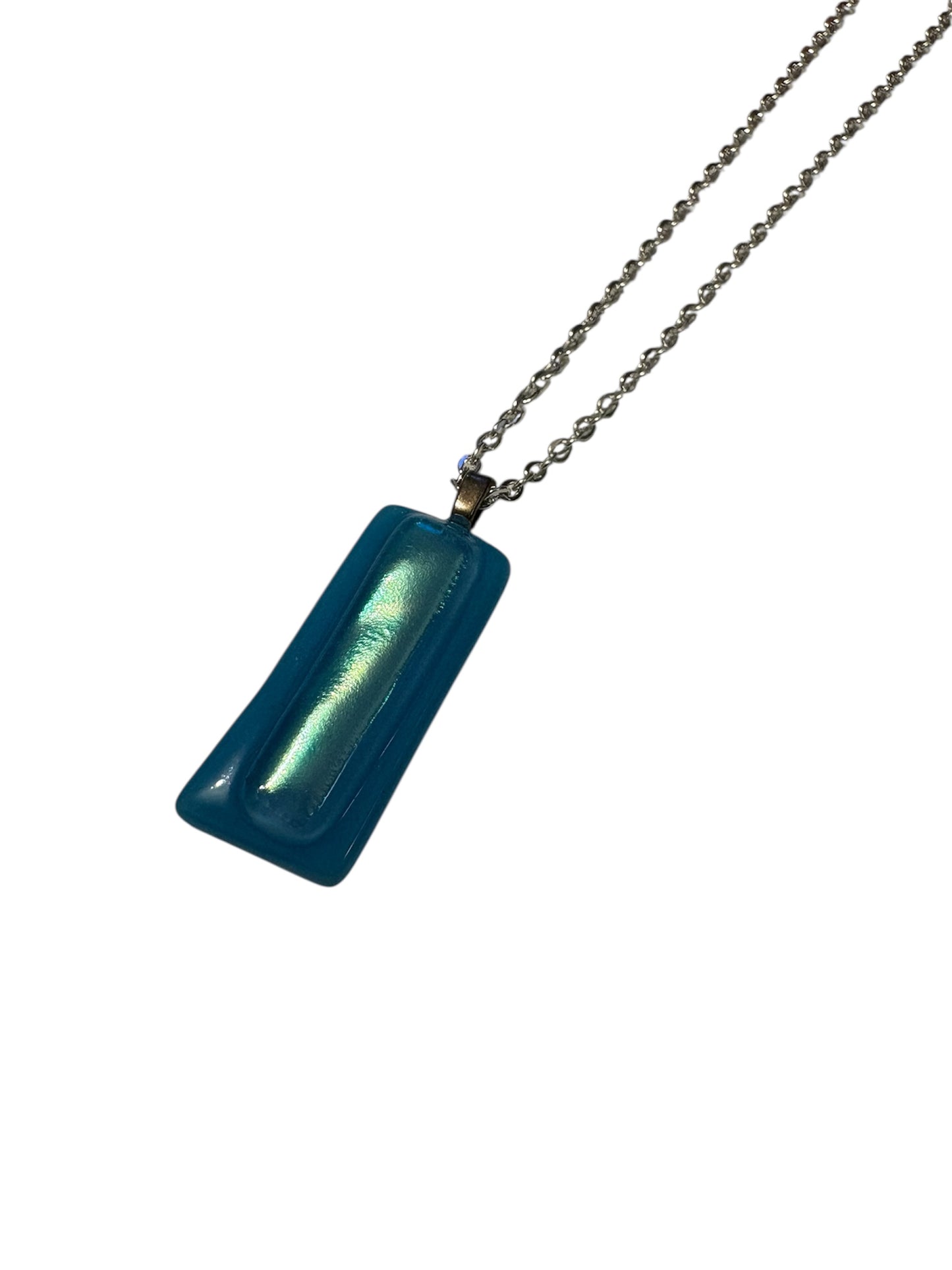 Baby blue glass necklace