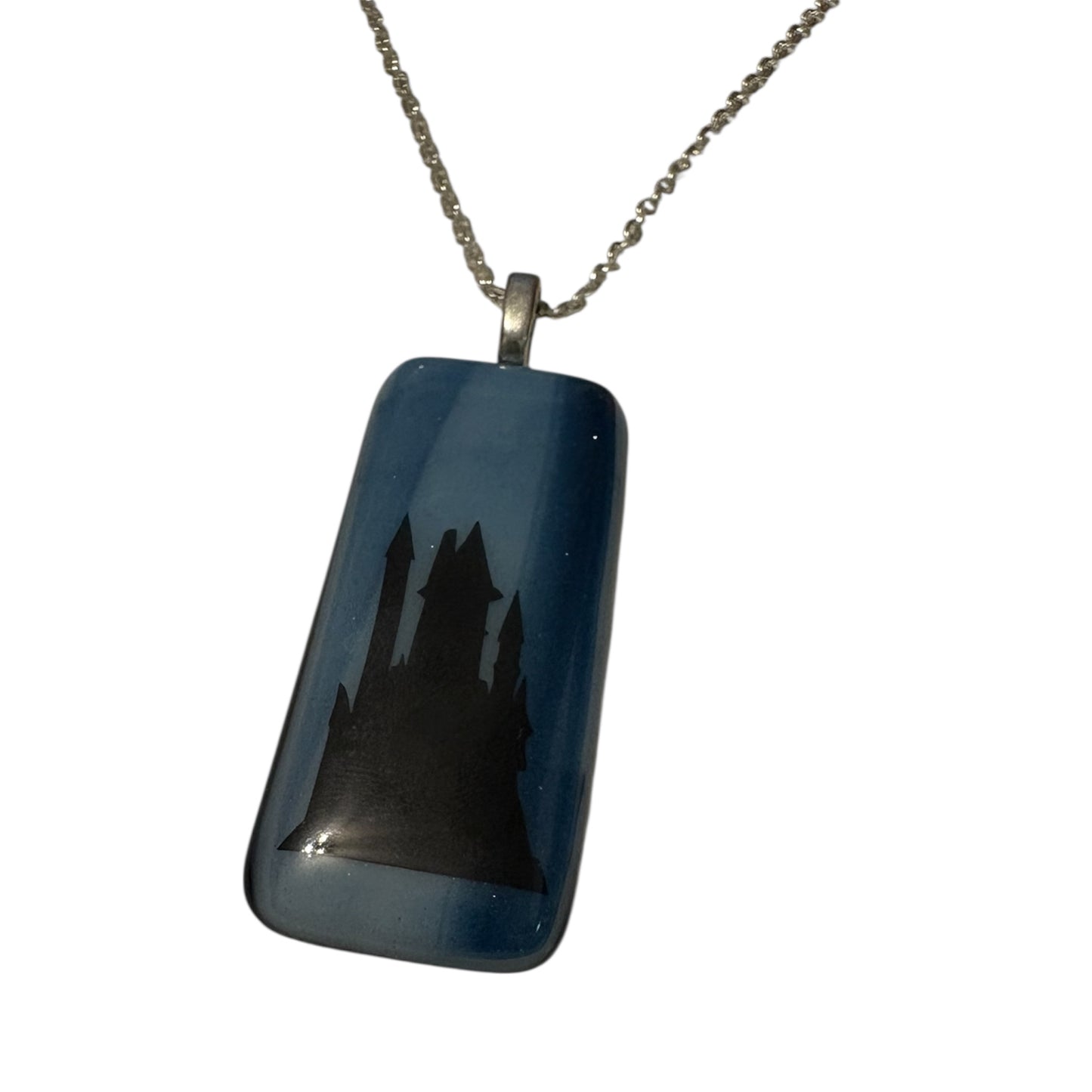 Fantasy gothic castle glass necklace