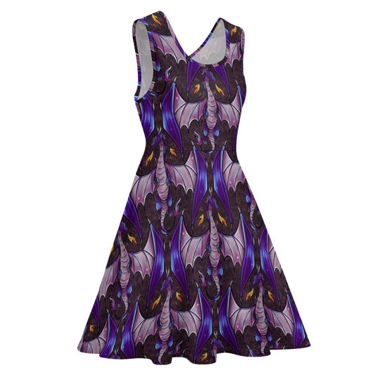 Purple dragon skater dress