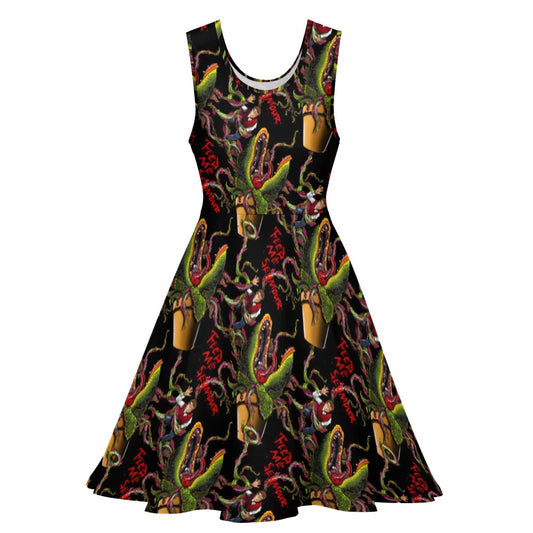 Monster plant skater dress