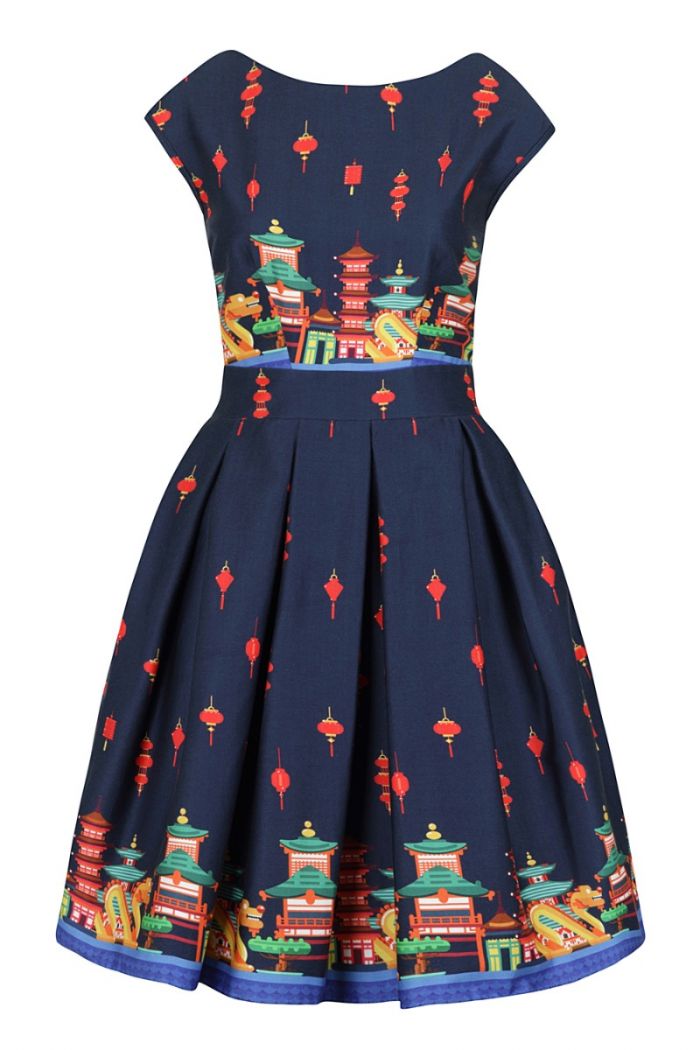 Singapore dragon Leila dress- Lady Vintage