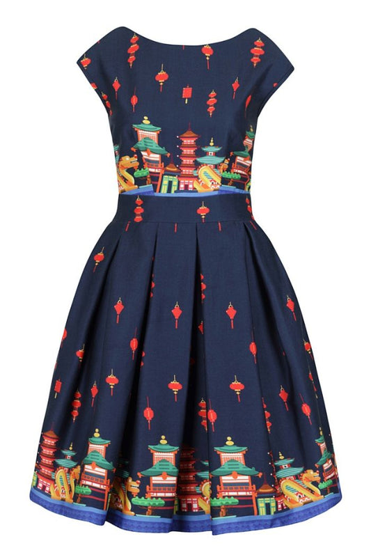 Singapore dragon Leila dress- Lady Vintage