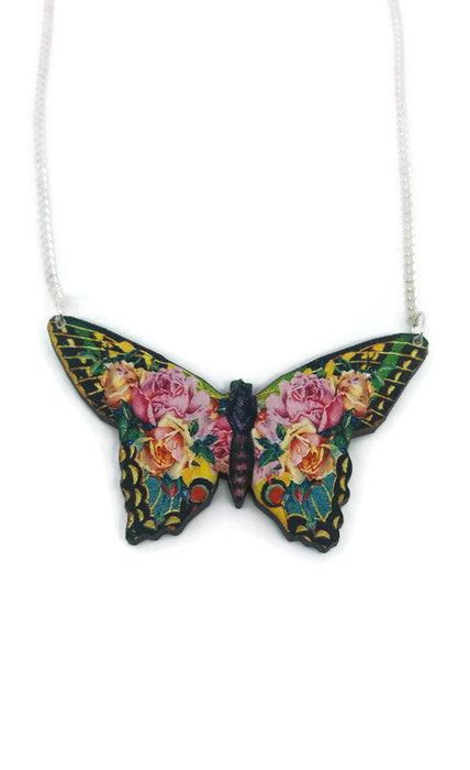 Flower Butterfly Necklace