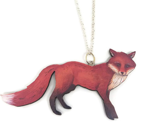 Fox standing necklace