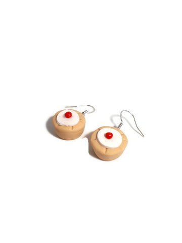 Cherry Bakewell tart earrings