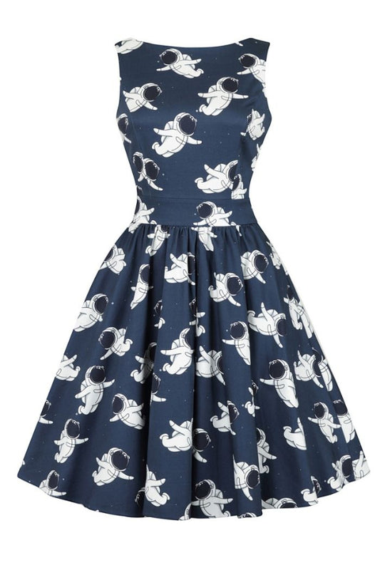 Spaceman tea dress- Lady Vintage