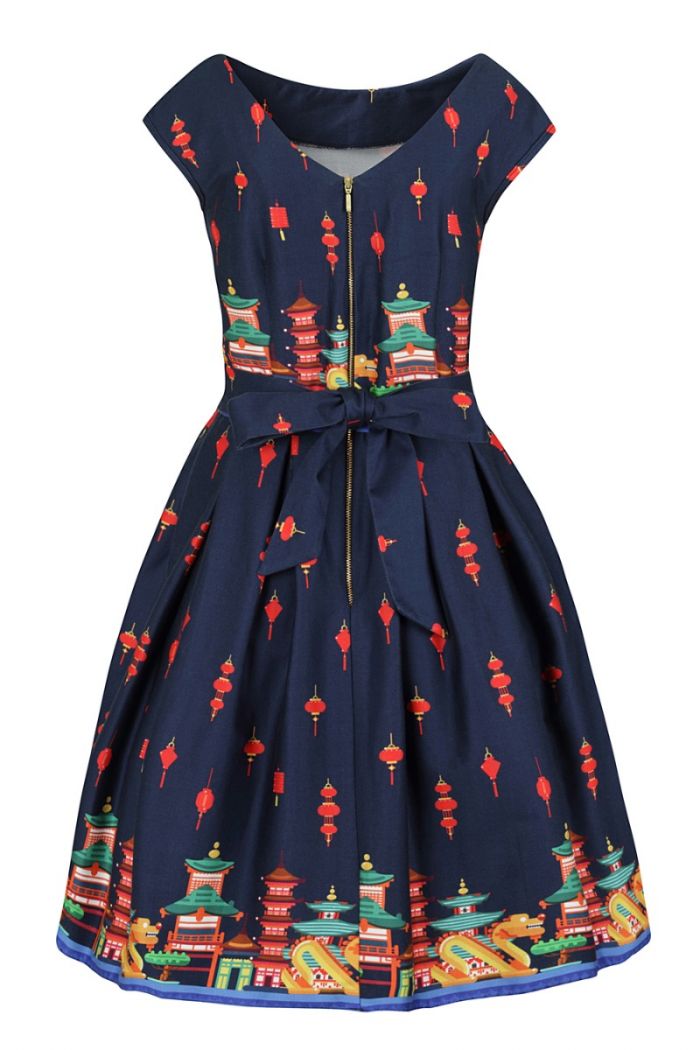 Singapore dragon Leila dress- Lady Vintage