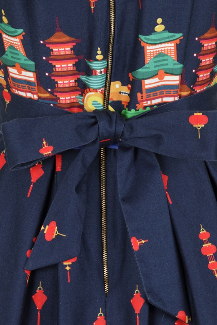 Singapore dragon Leila dress- Lady Vintage