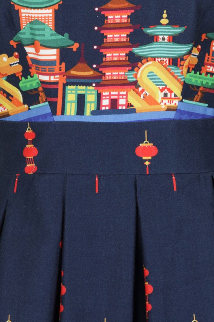 Singapore dragon Leila dress- Lady Vintage