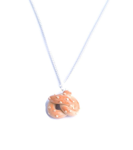Pretzel bread necklace