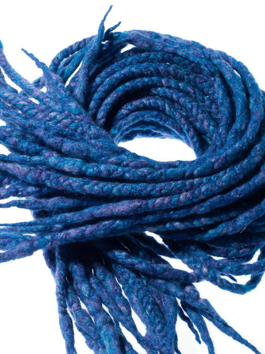 Wool dreadlocks blue purple silk blended wrapped custom wool dreads- Double Ended Roving art hair extensions Kit
