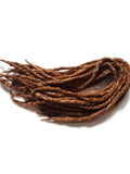 Wool dreadlocks brown silk blended wrapped custom wool dreads- Double Ended Roving art hair extensions Kit