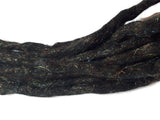 Wool Dreadlocks Sparkly black Glitter custom wool dreads- Double Ended Roving art hair extensions Kit