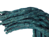 Wool Dreadlocks Sparkly teal glitter custom wool dreads- Double Ended Roving art hair extensions Kit