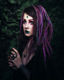 Purple green forest wool dreads-  Double Ended Roving hair extensions Kit - Dragon Dreads