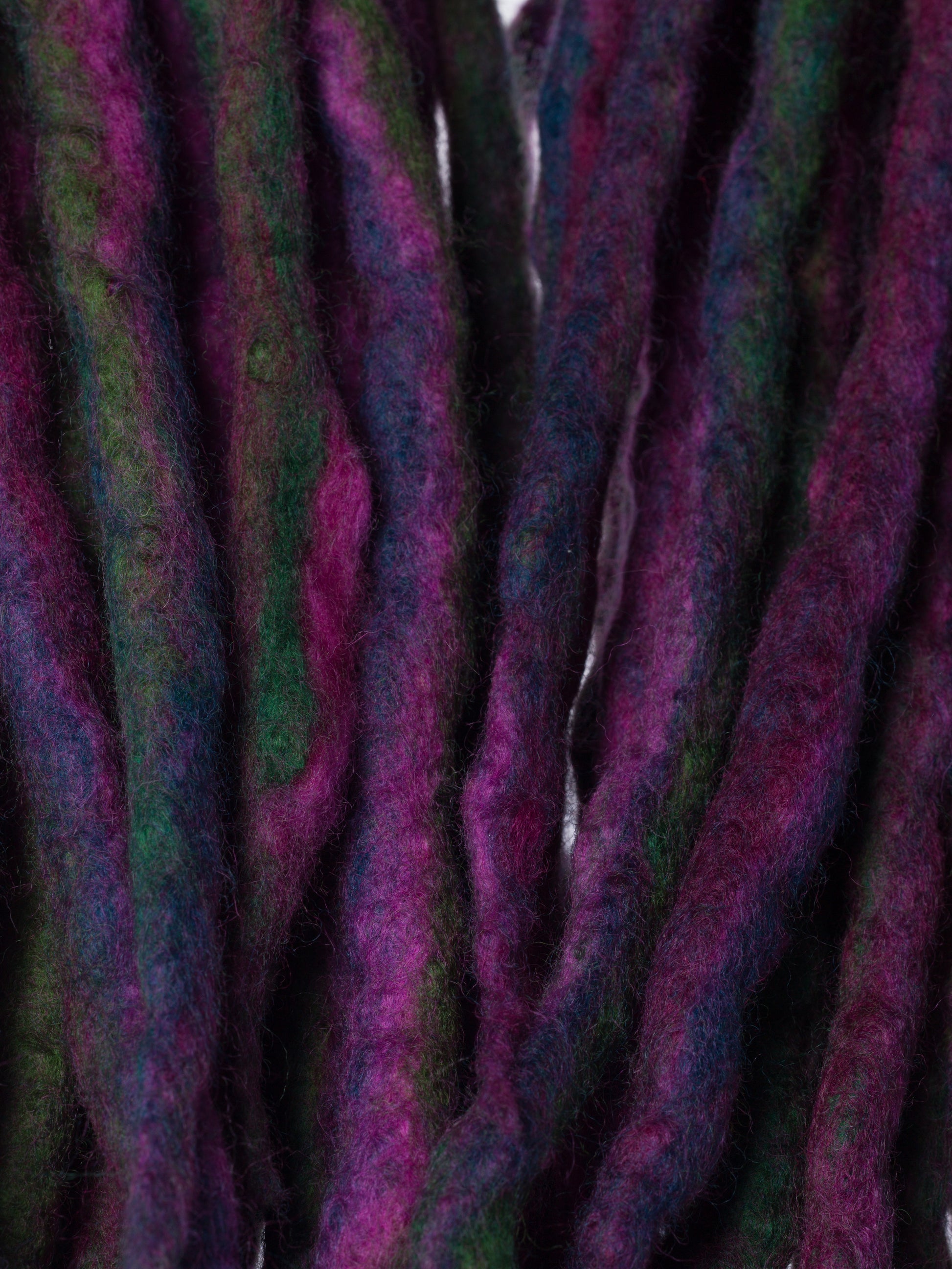 Purple green forest wool dreads-  Double Ended Roving hair extensions Kit - Dragon Dreads