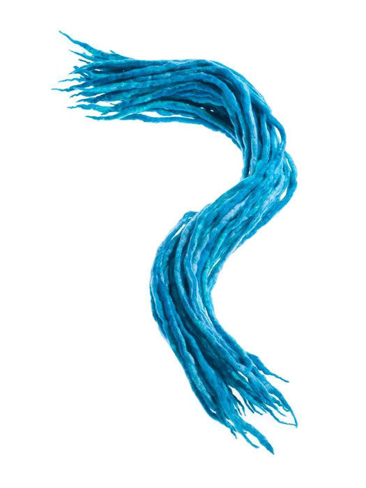 Wool dreadlocks light blue blend custom wool dreads- Double Ended Roving art hair extensions Kit - Dragon Dreads