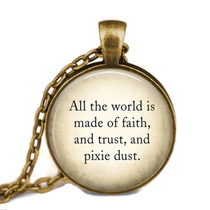 Peter Pan Pixie Dust Quote Necklace - Dragon Dreads