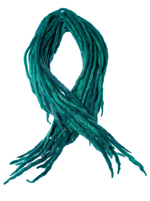 Wool Dreadlocks Teal Peacock Blue blended custom wool dreads- Double Ended Roving art hair extensions Kit - Dragon Dreads