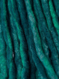 Wool Dreadlocks Teal Peacock Blue blended custom wool dreads- Double Ended Roving art hair extensions Kit - Dragon Dreads