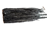 Wool dreadlocks Grey Black blend custom wool dreads- Double Ended Roving art hair extensions Kit - Dragon Dreads