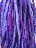 Wool Dreadlocks Purple blended custom wool dreads- Double Ended Roving art hair extensions Kit - Dragon Dreads