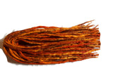 Wool Dreadlocks Orange fire blended custom wool dreads- Double Ended Roving art hair extensions Kit - Dragon Dreads