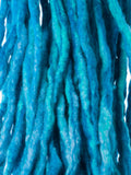 Wool dreadlocks light blue blend custom wool dreads- Double Ended Roving art hair extensions Kit