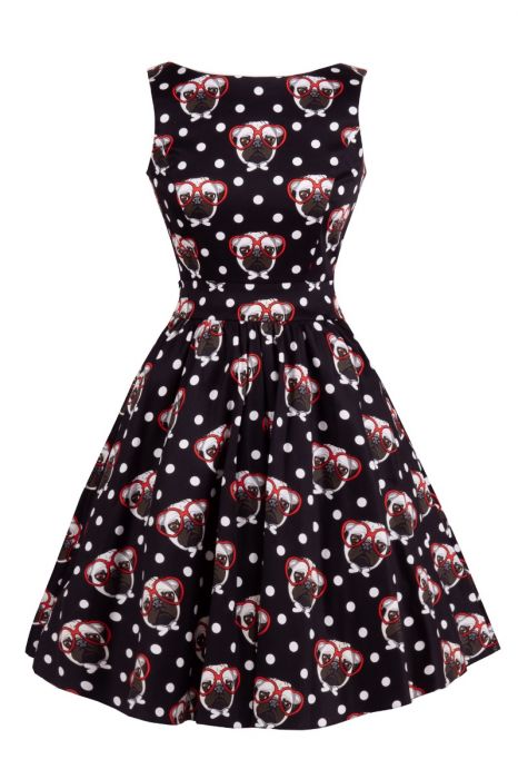 Pug face tea dress- Lady Vintage