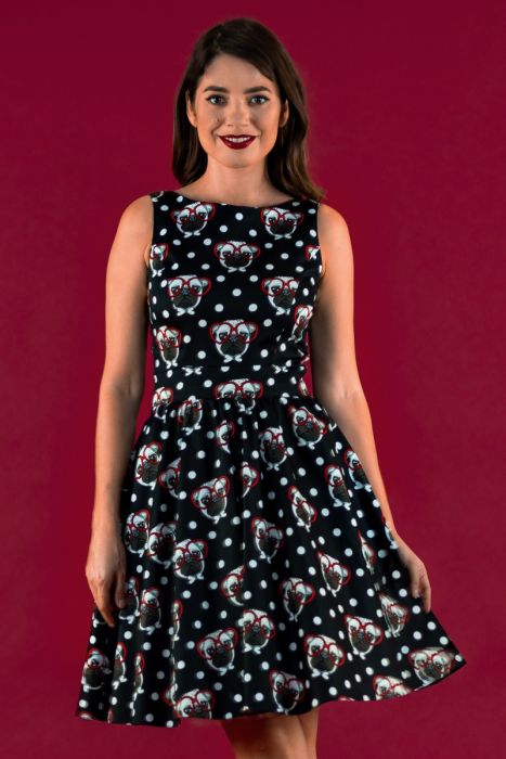 Pug face tea dress- Lady Vintage