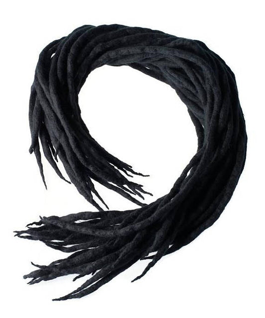 Wool Dreadlocks Black natural custom wool dreads- Double Ended