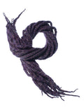 Wool dreadlocks dark purple glitzy glitter wrapped custom wool dreads- Double Ended Roving art hair extensions Kit