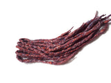 Wool dreadlocks red purple silk blended wrapped custom wool dreads- Double Ended Roving art hair extensions Kit