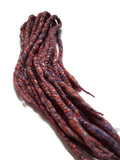 Wool dreadlocks red purple silk blended wrapped custom wool dreads- Double Ended Roving art hair extensions Kit