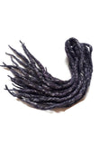 Wool dreadlocks dark purple silk blended wrapped custom wool dreads- Double Ended Roving art hair extensions Kit