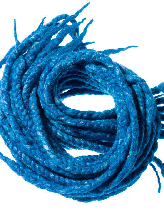 Wool dreadlocks Blue and Silk wrapped custom wool dreads- Double Ended Roving art hair extensions Kit