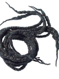 Wool dreadlocks black glitzy glitter wrapped custom wool dreads- Double Ended Roving art hair extensions Kit