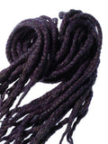 Wool dreadlocks dark purple glitzy glitter wrapped custom wool dreads- Double Ended Roving art hair extensions Kit